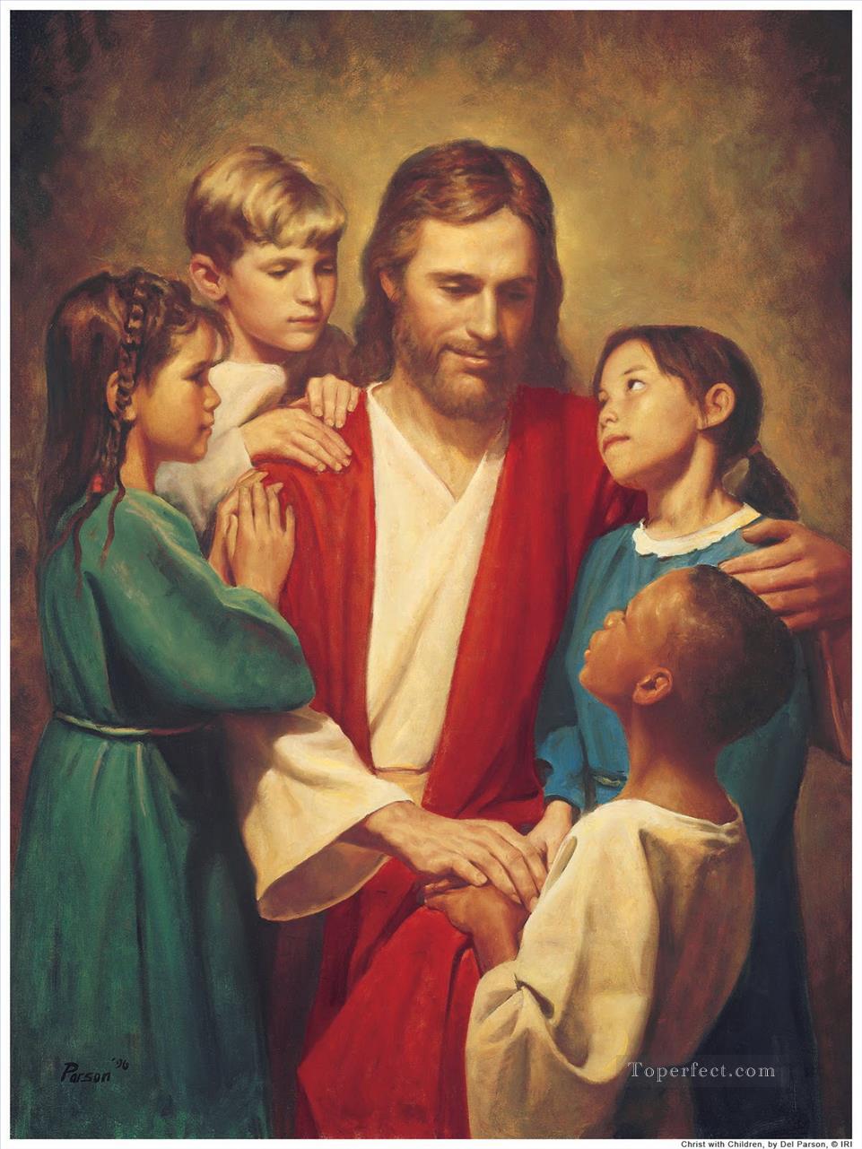 Christus und Kinder aus der ganzen Welt Ölgemälde
